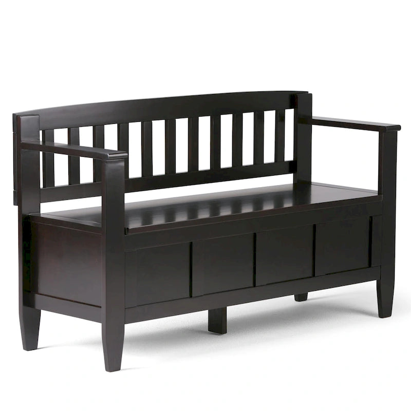 WYNDENHALL Riverside SOLID WOOD 48 inch Wide Contemporary Entryway Storage Bench - 20 inch wide