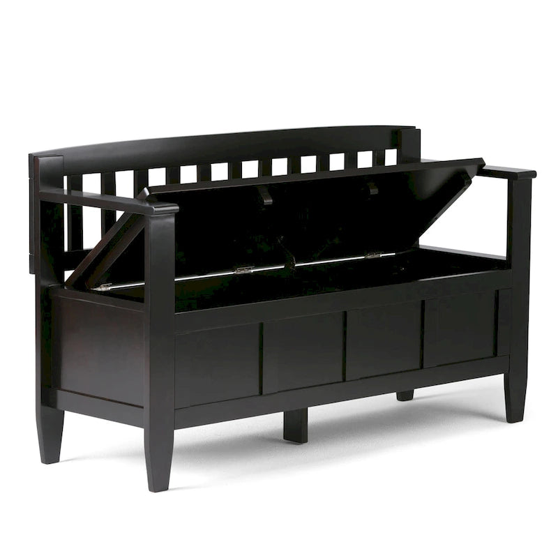 WYNDENHALL Riverside SOLID WOOD 48 inch Wide Contemporary Entryway Storage Bench - 20 inch wide