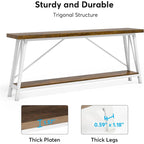 70.9 Inches Long Narrow Sofa Table Behind Couch for Entryway