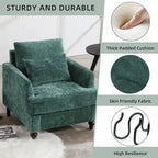 HOMEFUN Chenille Upholstered Mid Century Modern Wood Frame Armchair for Living Room