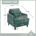 HOMEFUN Chenille Upholstered Mid Century Modern Wood Frame Armchair for Living Room