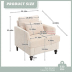 HOMEFUN Chenille Upholstered Mid Century Modern Wood Frame Armchair for Living Room
