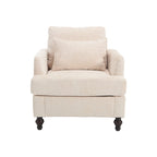 HOMEFUN Chenille Upholstered Mid Century Modern Wood Frame Armchair for Living Room