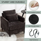 HOMEFUN Chenille Upholstered Mid Century Modern Wood Frame Armchair for Living Room