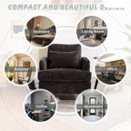HOMEFUN Chenille Upholstered Mid Century Modern Wood Frame Armchair for Living Room