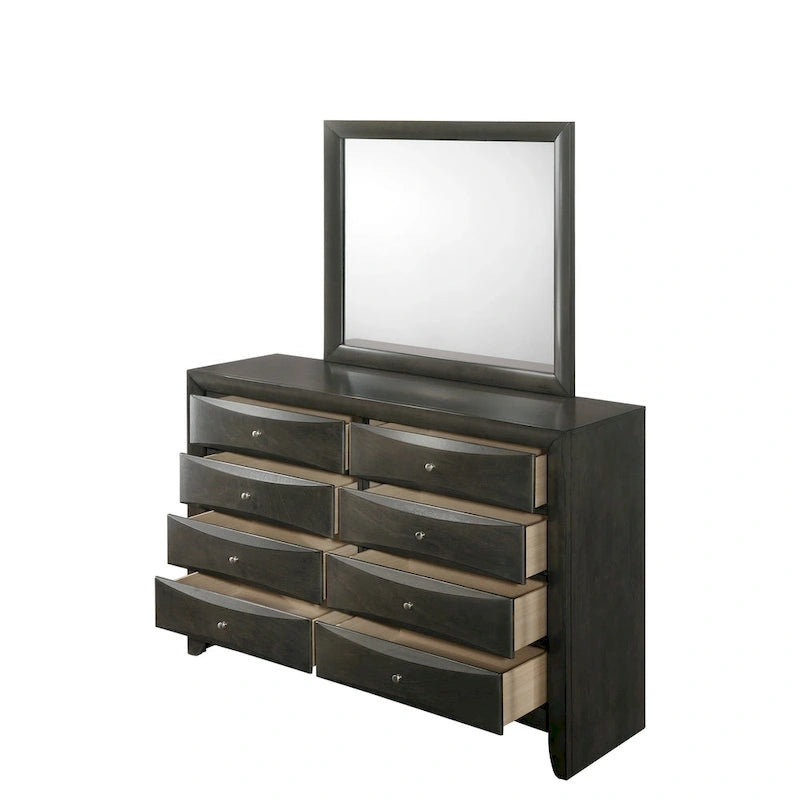 Priscella 6 Piece Gray Oak Storage Platform Bedroom Set