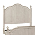 Farmhouse Reimagined Antique White with Chestnut King Poster Headboard