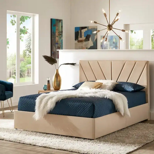 Letto a piattaforma con testiera contenitore Arlert V-Channel di iNSPIRE Q Modern