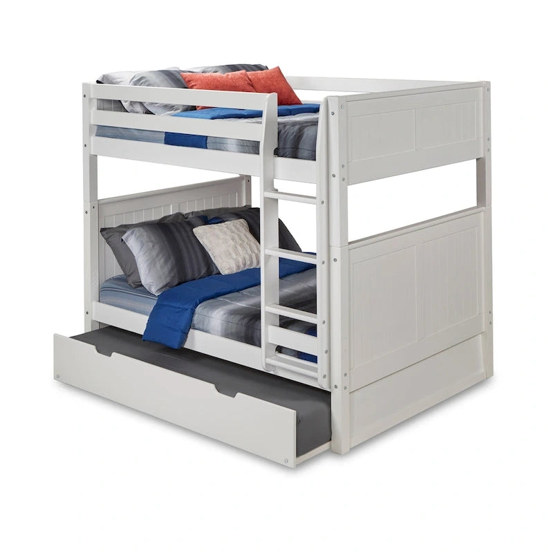 Camaflexi Full over Full Bunk Bed with Twin Trundle - Panel Headboard