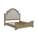 Set letto imbottito, comò e specchio, e comodino Magnolia Manor