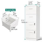 Moasis 51H 4 Drawers File Cabinet Lockable Vertical Storage Cabinet for Home Office