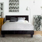 Anita I Contemporary Faux Leather Upholstered Platform Bed