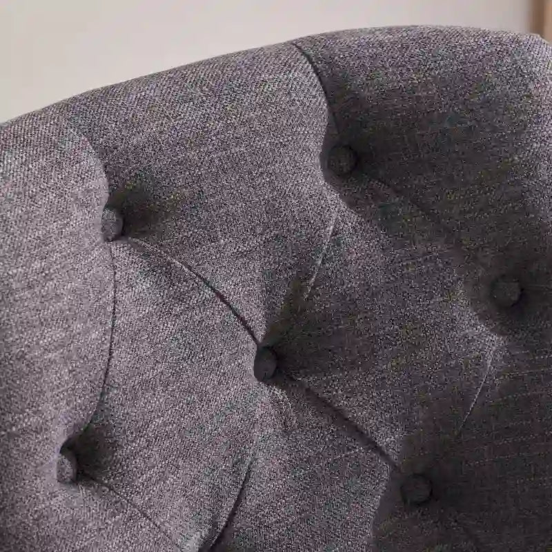 Home Computer Office Chair with Wheels Adjustable Height, Linen Fabric Upholstered Chair Swivel