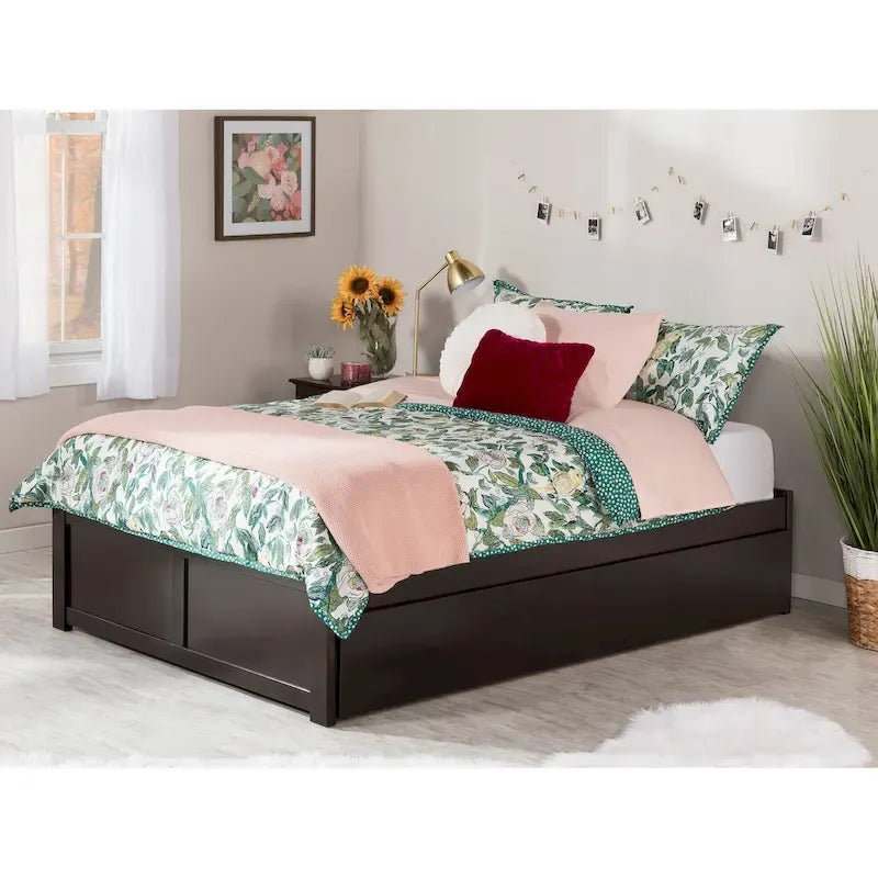 Concord Wood King Platform Bed with Twin XL Trundle