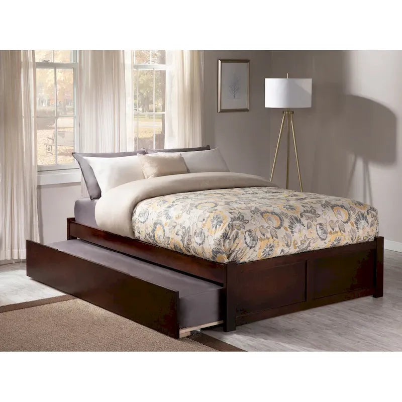 Concord Wood King Platform Bed with Twin XL Trundle