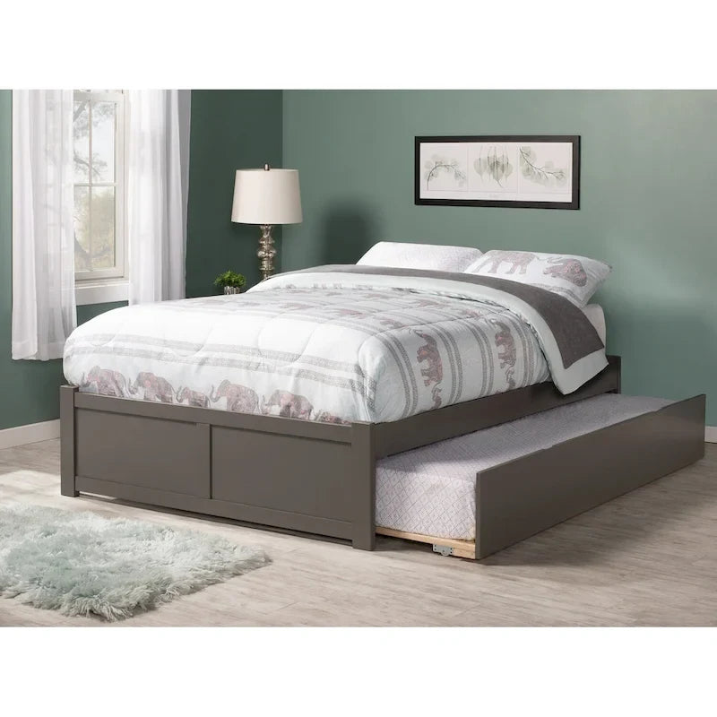 Concord Wood King Platform Bed with Twin XL Trundle
