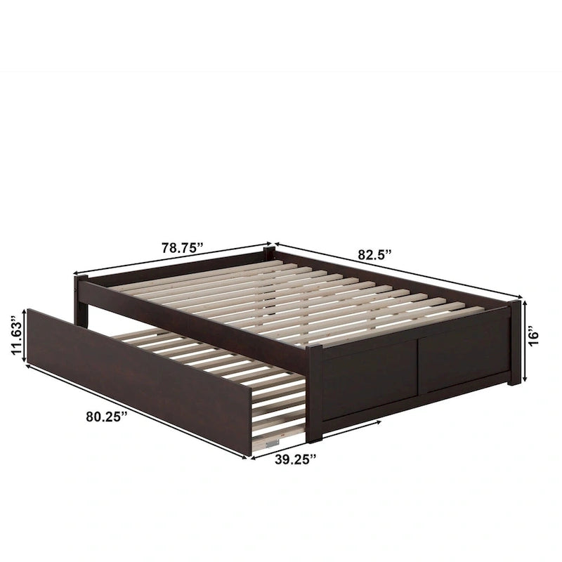 Concord Wood King Platform Bed with Twin XL Trundle