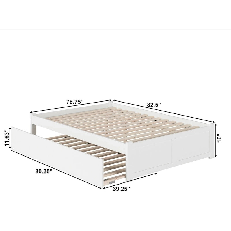 Concord Wood King Platform Bed with Twin XL Trundle