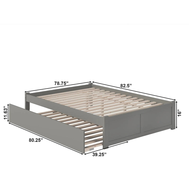 Concord Wood King Platform Bed with Twin XL Trundle
