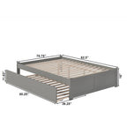 Concord Wood King Platform Bed with Twin XL Trundle