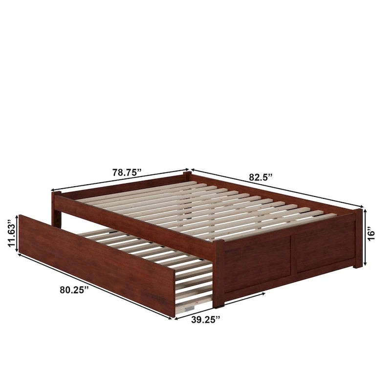 Concord Wood King Platform Bed with Twin XL Trundle