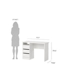 Porch & Den Wes Home Office Writing Desk with 3 Drawers and Open Shelf