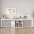 White Reversible L Shape Desk Rotating Desk Working Desk Computer
