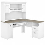 Fairview 60W L Shaped Desk with Hutch by Bush Furniture