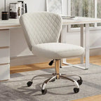 Corvus Velvet Armless Adjustable Swivel Home Office Chair