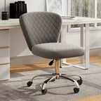 Corvus Velvet Armless Adjustable Swivel Home Office Chair