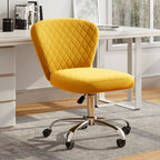 Corvus Velvet Armless Adjustable Swivel Home Office Chair
