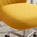 Corvus Velvet Armless Adjustable Swivel Home Office Chair