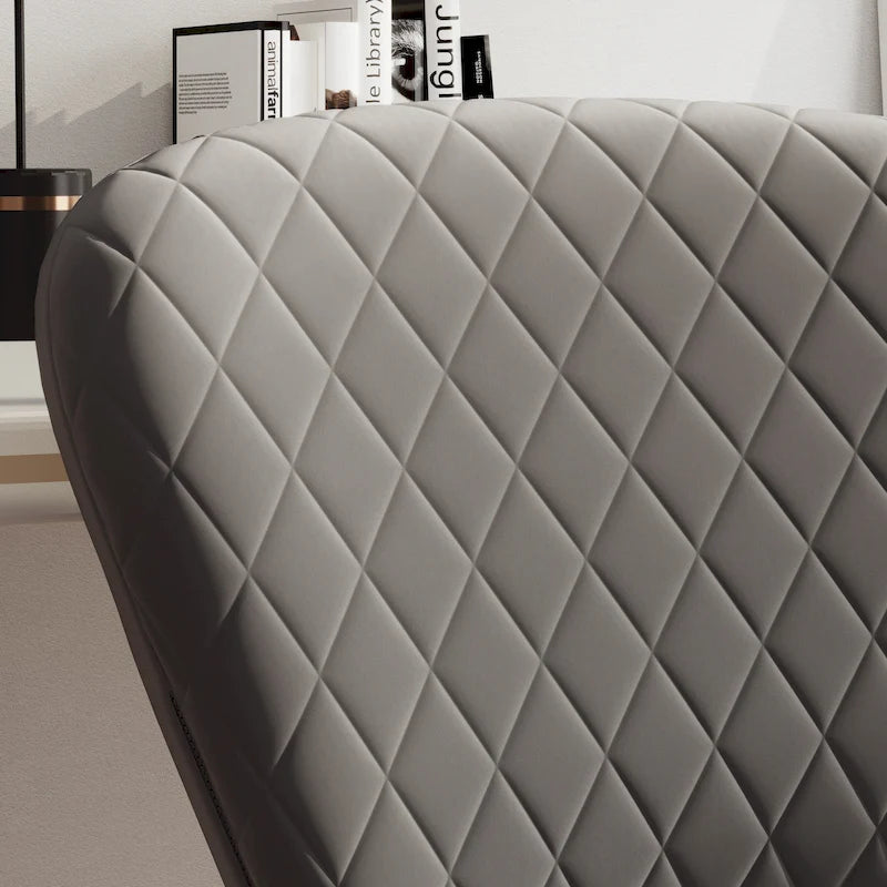Corvus Velvet Armless Adjustable Swivel Home Office Chair