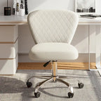 Corvus Velvet Armless Adjustable Swivel Home Office Chair