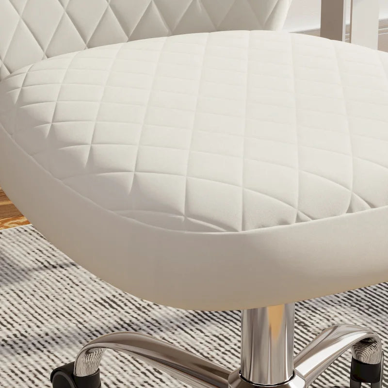 Corvus Velvet Armless Adjustable Swivel Home Office Chair