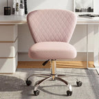 Corvus Velvet Armless Adjustable Swivel Home Office Chair