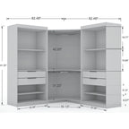 Mulberry 2.0 Semi Open 3 Sectional Modern 4 Drawer Wardrobe Corner Closet Set of 3