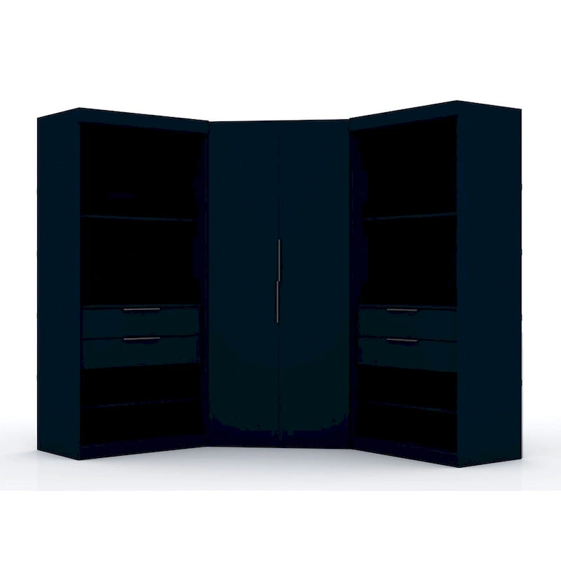Mulberry 2.0 Semi Open 3 Sectional Modern 4 Drawer Wardrobe Corner Closet Set of 3