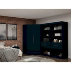 Mulberry 2.0 Semi Open 3 Sectional Modern 4 Drawer Wardrobe Corner Closet Set of 3