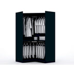 Mulberry 2.0 Semi Open 3 Sectional Modern 4 Drawer Wardrobe Corner Closet Set of 3