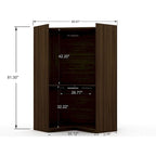 Mulberry 2.0 Semi Open 3 Sectional Modern 4 Drawer Wardrobe Corner Closet Set of 3