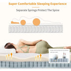 ESHINE Adjustable Bed Frame - 14 inch Hybrid Memory Foam Mattress 2000 Series