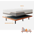ESHINE Adjustable Bed Frame - 14 inch Hybrid Memory Foam Mattress 2000 Series