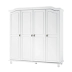 Palace Imports 100% Solid Wood Kyle 4-Door Wardrobe Armoire with Solid Wood or Mirrored Doors