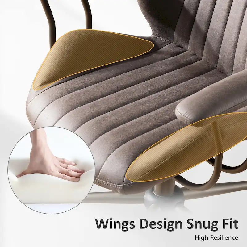 OVIOS Suede Fabric Ergonomic Office Chair Desk Chair Lumbar Support