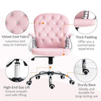 Vinsetto Vanity Middle Back Office Chair Tufted Backrest Swivel Rolling Wheels Task Chair with Height Adjustable Armrests
