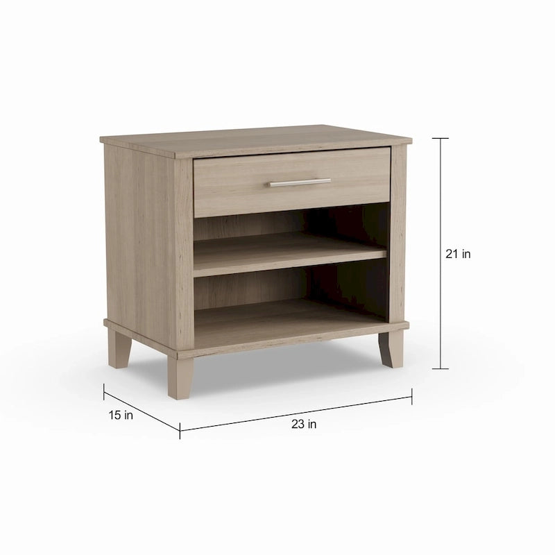 Somerset Ash Grey Headboard, Dresser and Nightstand Bedroom Set