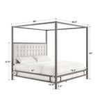 Solivita King-size Black Nickel Frame Canopy Bed by INSPIRE Q Bold