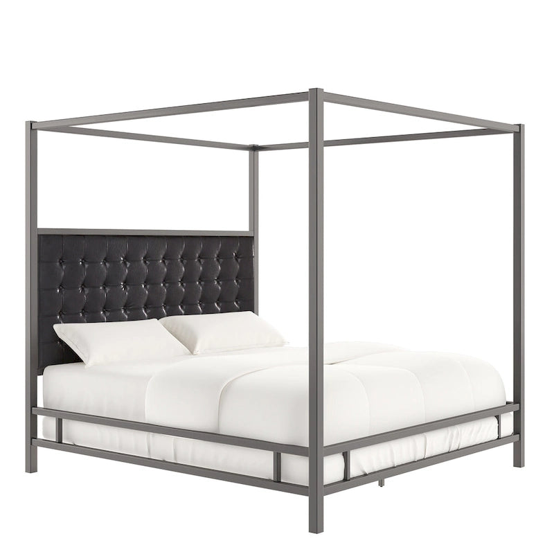 Solivita King-size Black Nickel Frame Canopy Bed by INSPIRE Q Bold