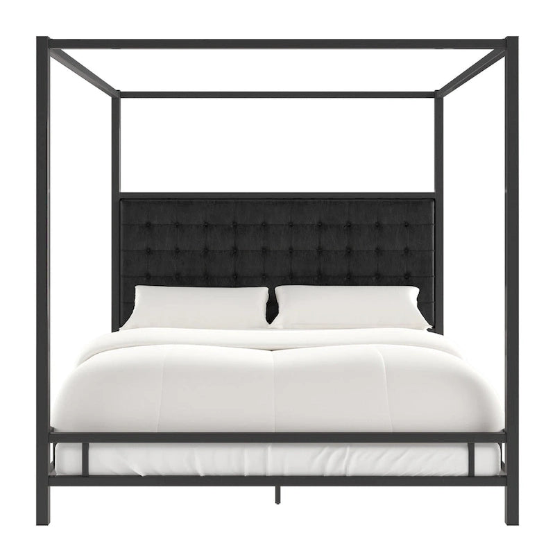 Solivita King-size Black Nickel Frame Canopy Bed by INSPIRE Q Bold